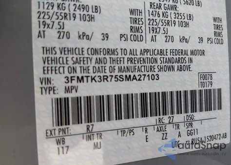 2025 Ford Mustang Mach-E Premium z USA, uszkodzony, nr VIN 3FMTK3R75SMA27103